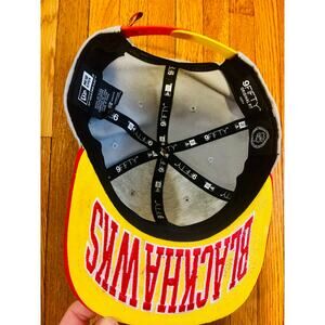 Blackhawks New Era brim lettering 9FIFTY snapback grey embroidered Chicago